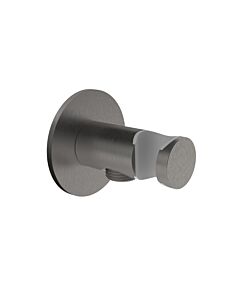 Herzbach Design iX PVD Brauseanschlussbogen 21.995200.1.40 Black Steel, Rosette d= 70mm, mit Konushalter