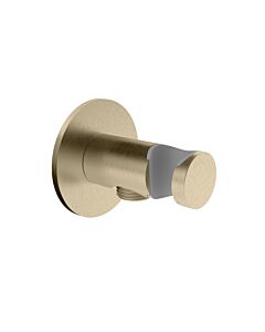 Herzbach Design iX PVD Brauseanschlussbogen 21.995200.1.41 Brass Steel, Rosette d= 70mm, mit Konushalter