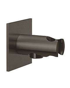 Herzbach Design iX PVD Brauseanschlussbogen 21.995200.2.40 Black Steel, Rosette 70x70mm, mit Konushalter