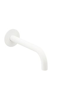 Herzbach Deep White wall spout 23.451400. 2000 .07 210 mm, 2000 /2&quot;, with wall rosette d= 65mm, matt white