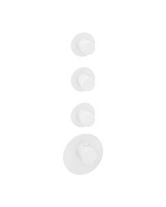 Herzbach Deep White Fertigmontageset 23.523015.1.07 Thermostat-Modul, 4 Blenden rund, Griffe rund, weiß matt