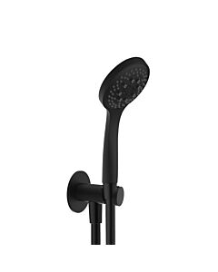 Herzbach Deep Black bathtub set 23.620225.2.12 black matt, with integrated connection elbow, hand shower 100mm multifunction
