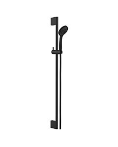 Herzbach Deep Black wall bar set 23.690310. 2000 .12 with hand shower Deep 100 mm multifunction, black matt, 900mm