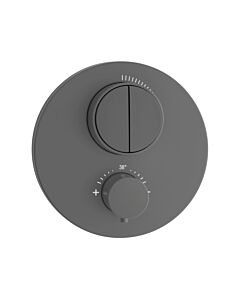 Herzbach Deep Grey Fertigmontageset 23.803050.1.06 für 2 Verbraucher, Unterputz-Thermostat, grau matt