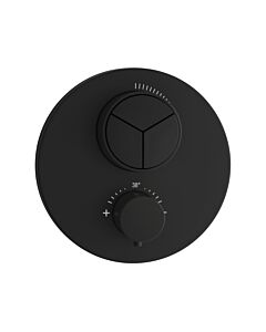 Herzbach deep black thermostat 23.803055. 2000 .12 matt black, flush-mounted, for 3 Verbraucher