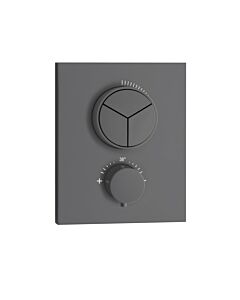 Herzbach Deep Grey kit de montage final 23.803055.2.06 pour 3 Verbraucher , thermostat encastré, gris mat