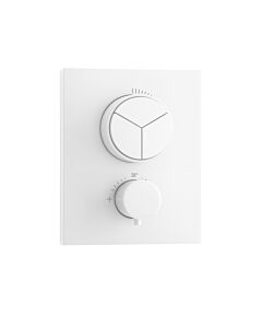 Herzbach Deep White Fertigmontageset 23.803055.2.07 Unterputz-Thermostat, 3 Verbraucher, weiß matt