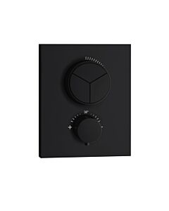 Herzbach Deep Black trim kit 23.803055.2.12 for 3 Verbraucher , flush-mounted, thermostat, matt black