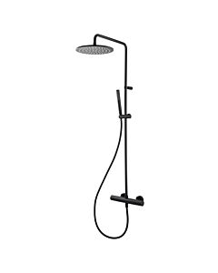Herzbach Deep Black Duschsäule 23.988250.1.12 mit Brause-Aufputz-Thermostat, schwarz matt