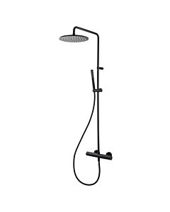 Herzbach Deep Black shower column 23.988250. 2000 .12 with exposed shower thermostat, matt black