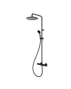 Herzbach Deep Black Duschsäule 23.988525.1.12 mit Brause-Aufputz-Thermostat und Handbrause, schwarz matt