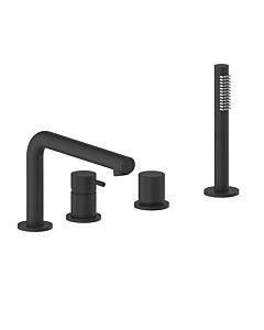 Herzbach Siro four-hole bath mixer 30.120250. 2000 .12 with spout, black matt
