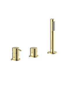 Herzbach Siro mélangeur de bain à trois trous 30.120250.2.03 sans bec, or