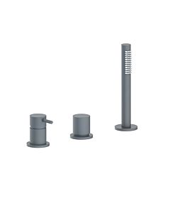 Herzbach Siro Dreiloch-Wannenarmatur 30.120250.2.06 ohne Auslauf, grau matt