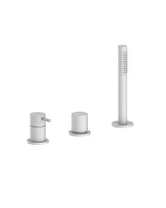 Herzbach Siro three-hole bath mixer 30.120250.2.07 without spout, matt white