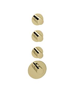 Herzbach Logic XL 3 Fertigmontageset 30.523015.1.03 Thermostat-Modul, 4 Blenden rund, Griffe rund, PVD-gold