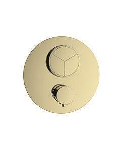 Herzbach Deep PUSH round final installation set 30.803055. 2000 .03 concealed thermostat, for 3 Verbraucher , chrome, PVD gold