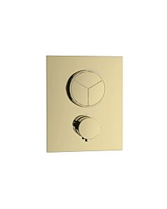 Herzbach Living PUSH set de finition carré 30.803055.2.03 thermostat encastré, 3 Verbraucher , PVD or