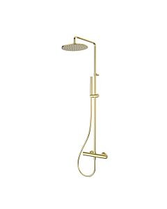 Herzbach Living Spa colonne de douche 30.988250. 2000 .03 PVD or, d= 250mm, avec thermostat de douche et douchette