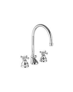 Herzbach Anais Waschtischarmatur 32422000101 chrom, mit Ablaufgarnitur, 3-Loch-Armatur