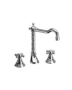 Herzbach Anais Classic Armatur 32422000201 chrom, Kreuzgriffe, mit Ablaufgarnitur