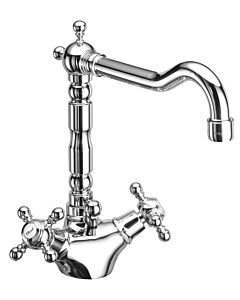 Herzbach Anais Classic Armatur 32454000202  chrom-gold, mit Ablaufgarnitur, Waschtischarmatur