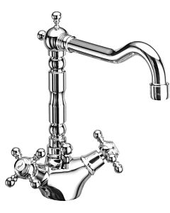 Herzbach Anais Classic Armatur 32454000204 weiß-gold, mit Ablaufgarnitur