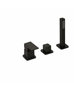 Herzbach Deep Black kit d&#39;installation finale 36.220250.2.12 Mitigeur de bain à trois trous, noir mat