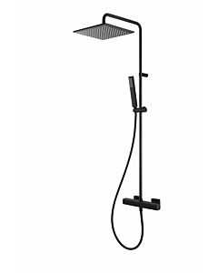 Herzbach Deep Black colonne de douche 36.988250.2.12 avec thermostat de douche apparent, noir mat