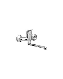 Herzbach Kappa Küchenarmatur 50114000101 chrom, Auslauf 200 mm, Wandarmatur