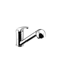 Herzbach Largo Küchenarmatur 52146000101  chrom, ausziehbare Handbrause, Auslauf schwenkbar