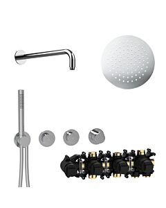 Herzbach MODUL7 PUSH-Thermostat-Set P-RB250 70.702713.1.01 Wandarm Regenbrause 250mm Chrom
