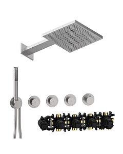 Herzbach MODUL7 PUSH-Thermostat-Set P-TF2 70.703723.1.09 TWIN FLOW Edelstahl