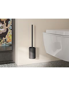 Hewi System 900 WC-Bürstengarnitur 900.20.00060 DC aus Edelstahl, pulverbeschichtet, schwarz tiefmatt, Ø 89mm, 400x108mm