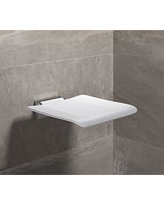 Hewi System 900 Klappsitz 900.51.2024098 450 x 112 x 525 mm, Sitzfläche signalweiß, Wandkonsole Edelstahl verchromt