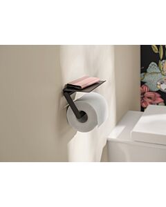 Hewi System 900 porte- WC 900.21.00460DC acier inoxydable peint par poudrage noir mat profond, avec étagère