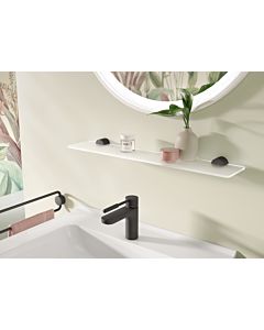 Hewi System 815 étagère 815.03.12065DC 600 x 40 x 120 mm, noir mat, plaque de verre satiné