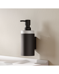 Hewi Seifenspender Desinfektionsmittelspender mit Halter 162.06.11165DC  schwarz matt, Kristallglas, 200 ml