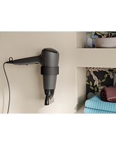 Hewi Système 900 WC - garniture de toilette 900.20.00060 DC en acier inoxydable, revêtement par poudre, noir mat profond, d= 89mm, 400x108mm