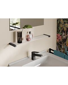 Hewi System 900 Q Tablette avec distributeur de savon liquide 900Q03.00260DC revêtement en poudre noir mat profond