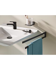 Hewi System 900 Q porte-serviettes 900Q09.00060DC revêtement en poudre noir mat profond, en acier inoxydable, 446x72x19mm