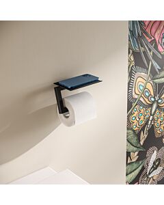 Hewi System 900 Q toilet paper holder with shelf 900Q21.00260DC  powder-coated deep matt black, stainless steel