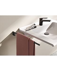 Hewi System 900 towel rail 900.09.00160 DC stainless steel powder-coated black deep matt, fixed, single-armed