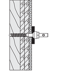 Hewi 801/805 Fixation BM12.2.2 vis à bois spéciale Ø 10 x 95, pour dossier d&#39;un côté