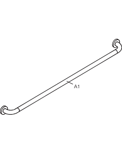 Hewi 477 Badetuchhalter 477.30.3S99 Maßanfertigung, reinweiß, Stahleinlage