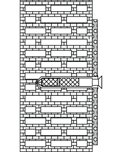 Hewi S 50 matériel de fixation BM1288 réglable en hauteur, pour briques perforées verticalement, blocs creux