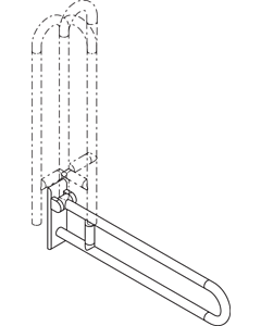 Hewi 801 Dreh-Stützklappgriff 801.50.12055 850 mm, aquablau, drehbar