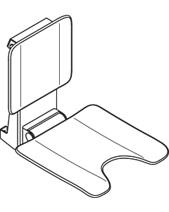 Hewi System 900 hanging seat 900.51.10460CV 450 x 533 x 637 mm, stainless steel powder-coated black matt, matt black plastic