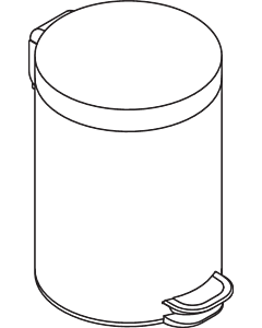 Hewi Abfallbehälter 950.05.31501 d= 205x295x266mm, 5 l, matt schwarz beschichtet