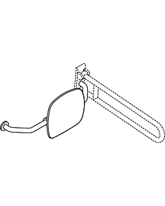 Hewi 801 dossier 801.51B9273L92 distance au mur 230mm, droite, mat, dossier noir de jais, gris anthracite
